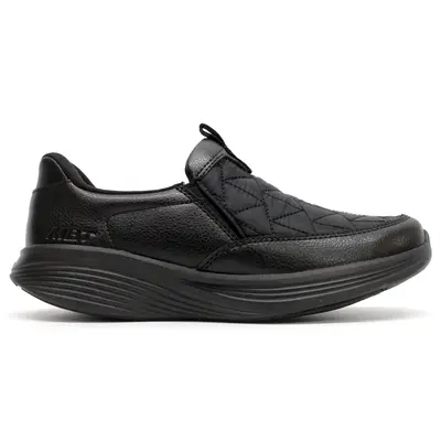 MBT SF-3000 Leather Textile Women's Loafers Shoes - Black Black - Size:US 7 Women