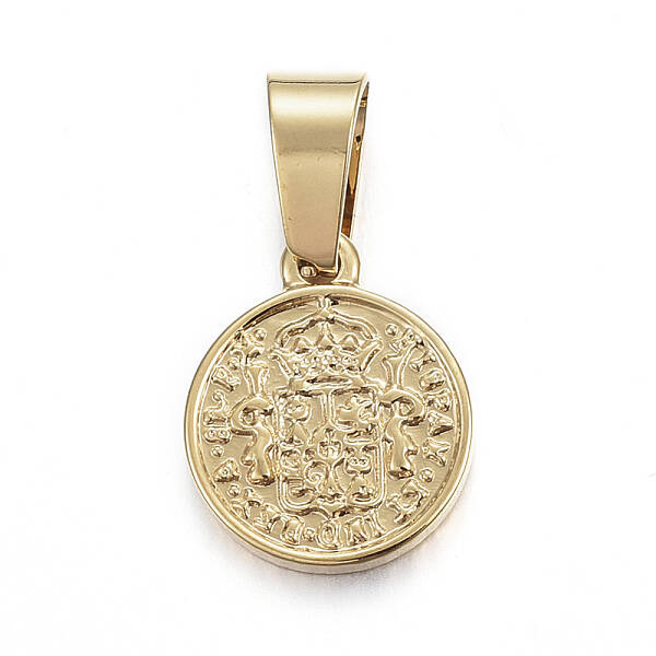 PVD Vacuum Plating 304 Stainless Steel Coin Pendants