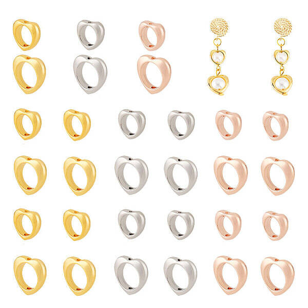 36Pcs 6 Styles Brass Bead Frame