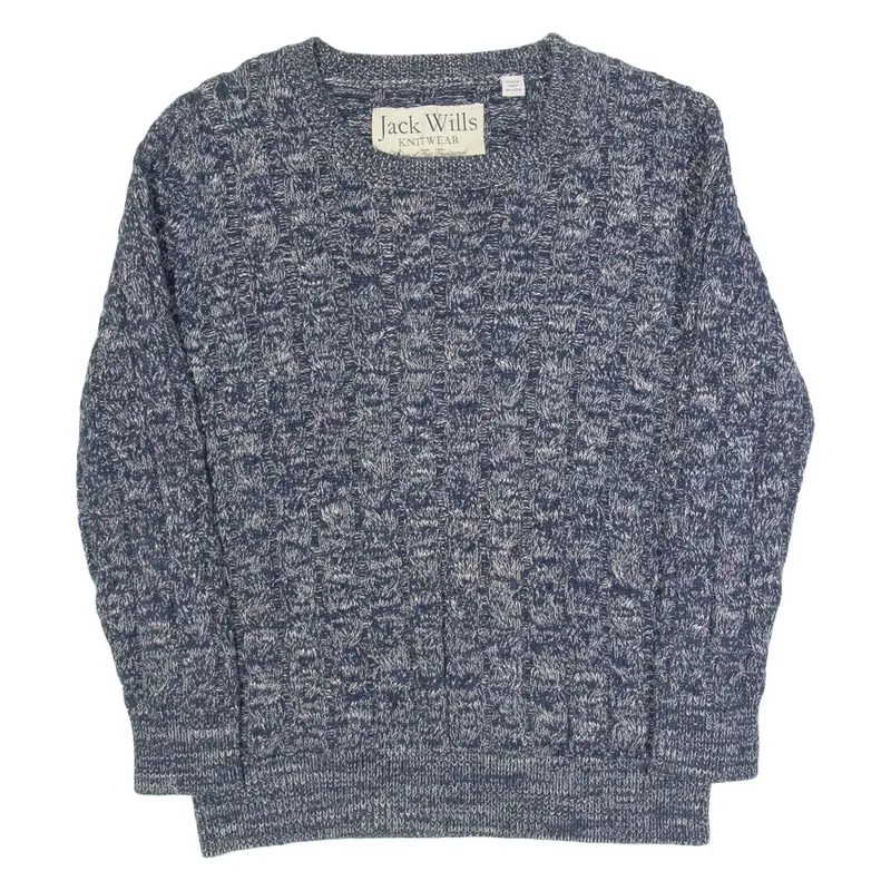 JACK WILLS Womens Jumper Blue Cable Knit UK 10