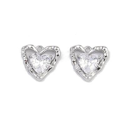 Brass Micro Pave Clear Cubic Zirconia Pendants