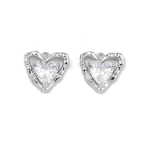 Brass Micro Pave Clear Cubic Zirconia Pendants