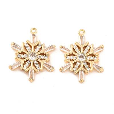 Brass Micro Pave Clear Cubic Zirconia Pendants