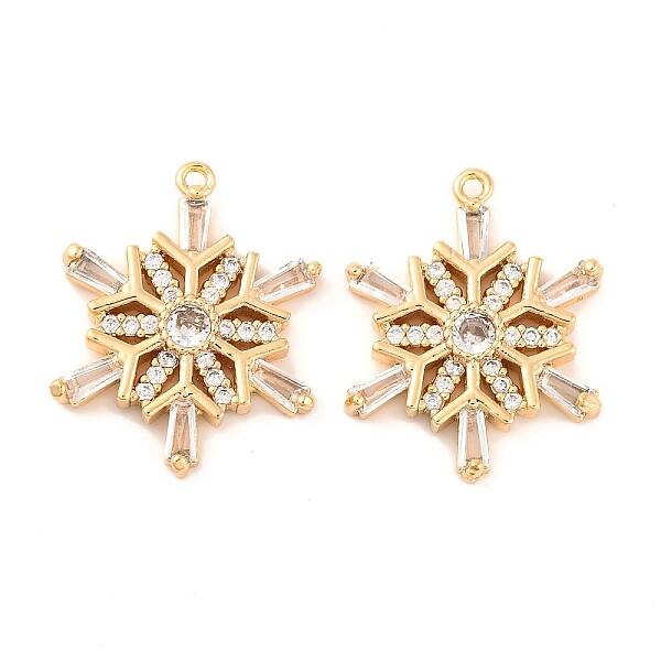 Brass Micro Pave Clear Cubic Zirconia Pendants