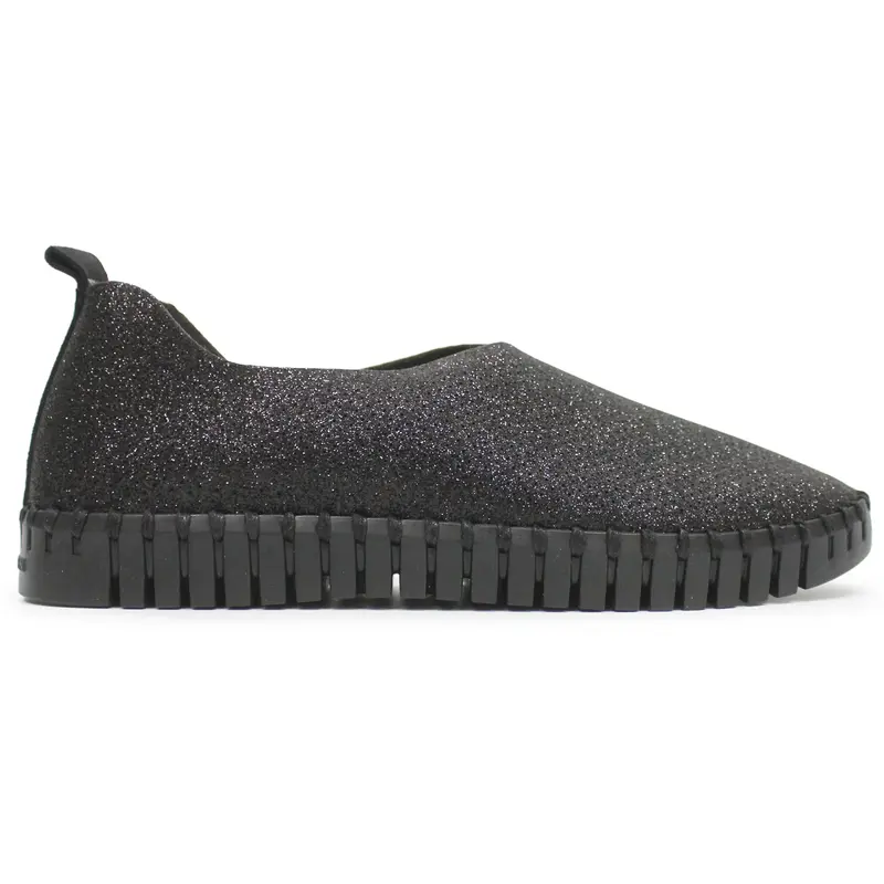 Ilse Jacobsen Tulip 3272GB Textile Women's Slip On Shoes - Black Black - Size:US 8 Women
