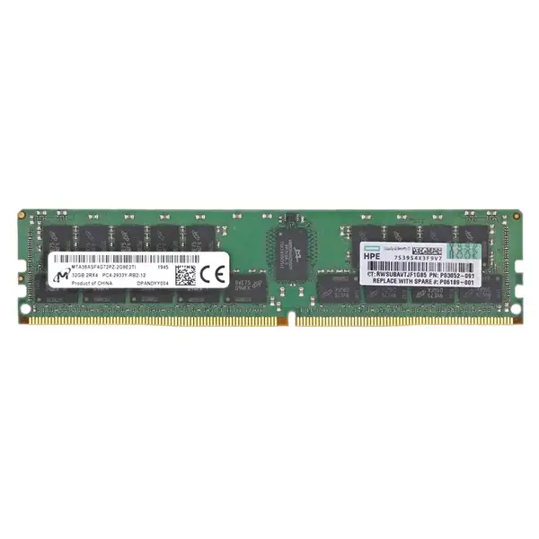 HP P06189-001 | 32GB DDR4-2933MHz PC4-23400 ECC Registered RDIMM CL21 2Rx4 1.2V 288-Pin Memory Module