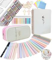 Bible Study Supplies Journaling Kit with Tabs and Highlighter, Notebook and Pen Case, Bible Annotation kit, Bible Study Group...
