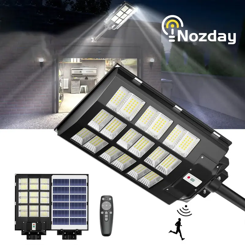 6500W IP67 outdoor lighting Solar Parking Lot Light, 305000LM Commercial Outdoor Solar LED Street Light Dusk to Dawn with Mot...