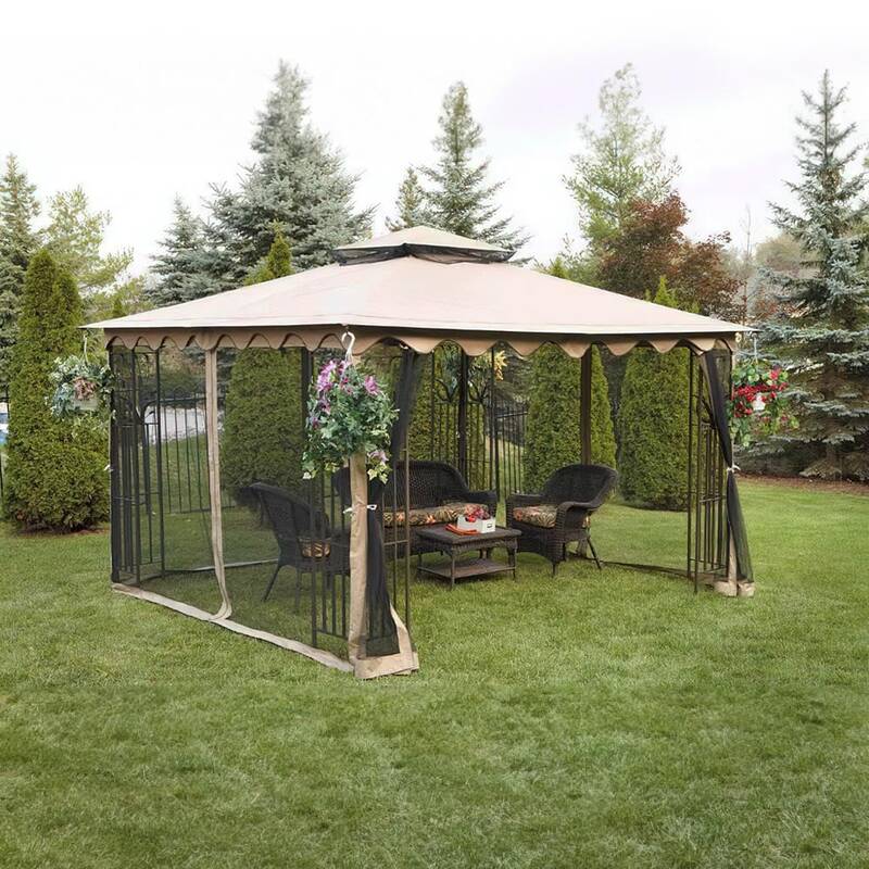 SUNJOY Khaki Replacement Canopy For Regency Gazebo (10X12 Ft) L-GZ043PST-3 Sold At OSJ