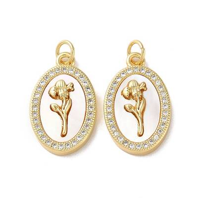 Brass Micro Pave Clear Cubic Zirconia Pendants