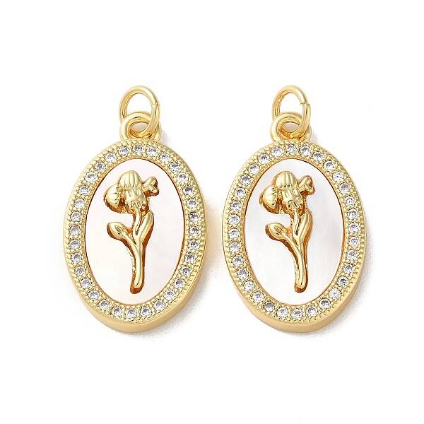 Brass Micro Pave Clear Cubic Zirconia Pendants