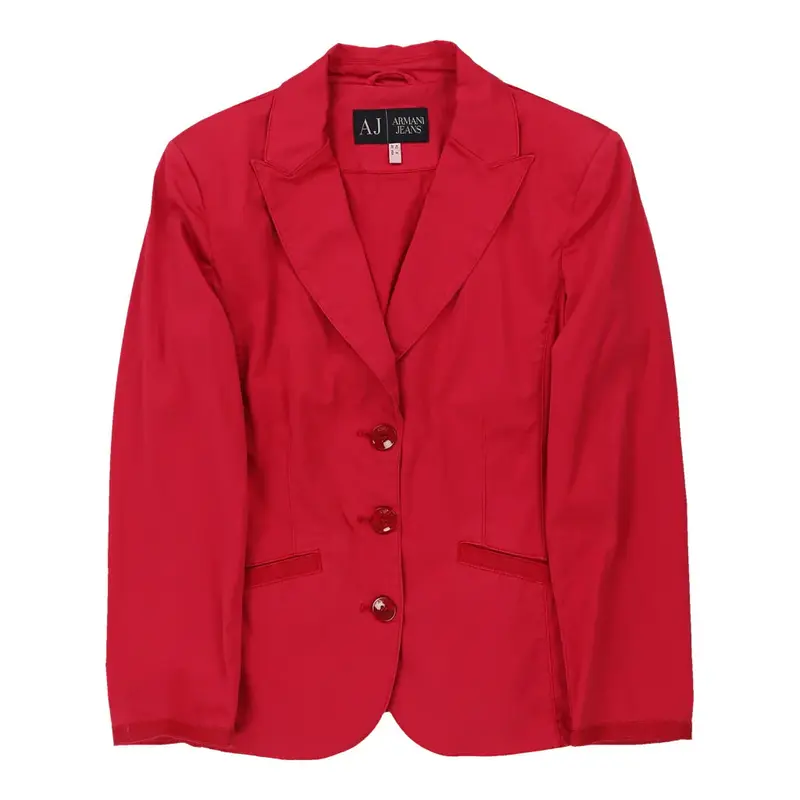 Armani Jeans Blazer - Medium Red Cotton Blend | Size: medium