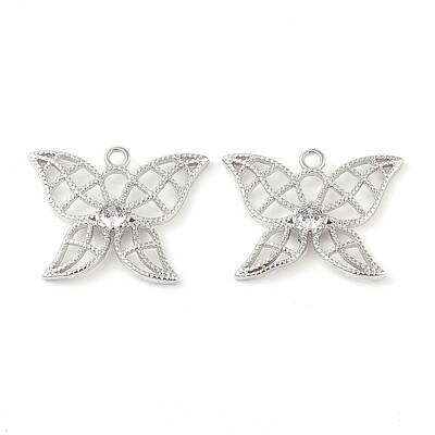 Brass Micro Pave Clear Cubic Zirconia Pendant