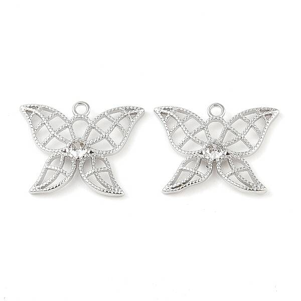 Brass Micro Pave Clear Cubic Zirconia Pendant