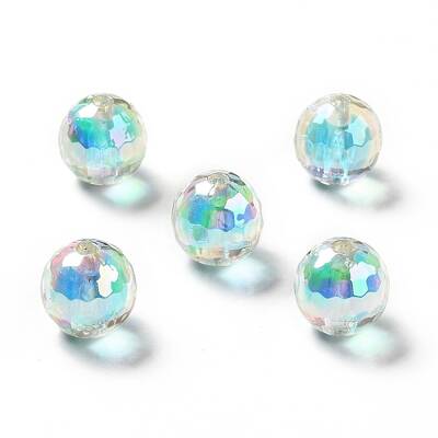 Two Tone UV Plating Rainbow Iridescent Acrylic Beads