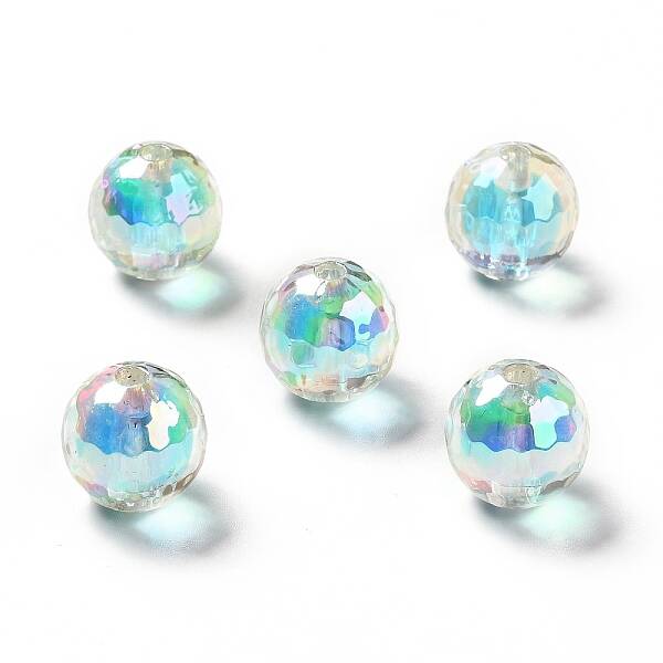 Two Tone UV Plating Rainbow Iridescent Acrylic Beads