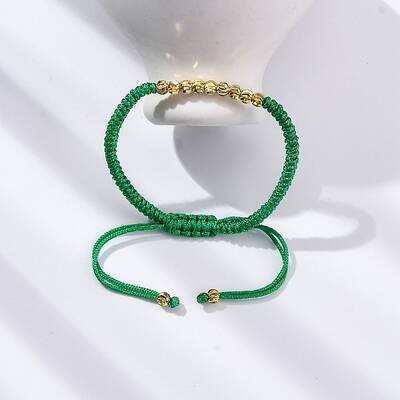 Polyester Cord Braided Bead Bracelets for Women