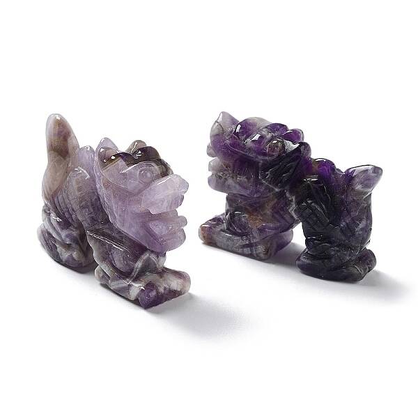 Natural Amethyste Carved Healing Dragon Figurines