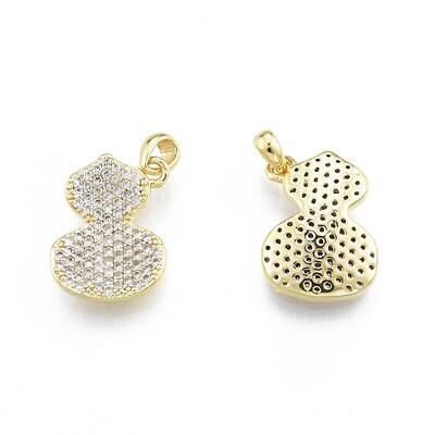 Brass Micro Pave Clear Cubic Zirconia Pendants