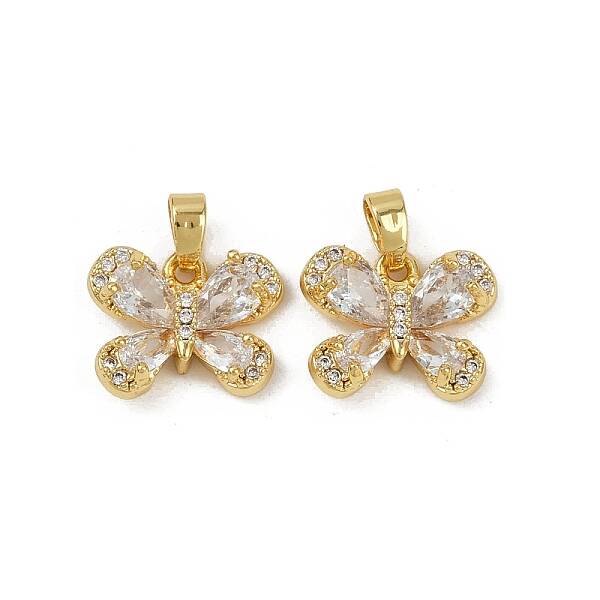 Brass Micro Pave Cubic Zirconia Charms