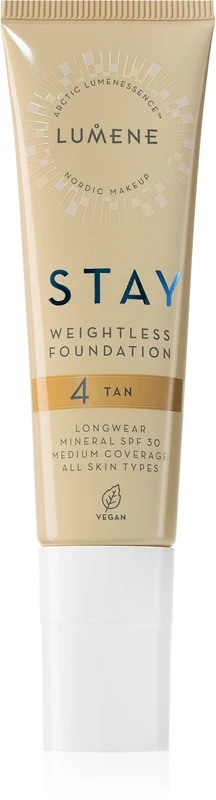 Lumene Stay Weightless Liquid Foundation with Matte Finish SPF 30 Color 4 Tan 30 ml
