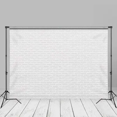 Painted White Brick Wall Photoshoot Studio Backdrop - Aperturee