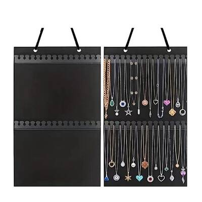 Felt Double Sided Hanging Jewelry Rolls for Earrings Necklaces Bracelets
