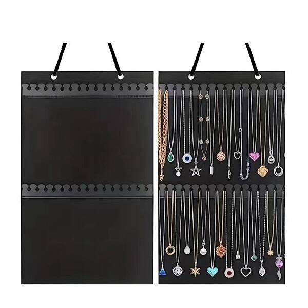 Felt Double Sided Hanging Jewelry Rolls for Earrings Necklaces Bracelets