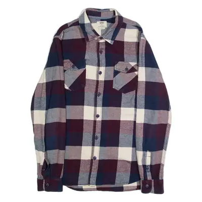 VANS Womens Shirt Blue Check Long Sleeve S