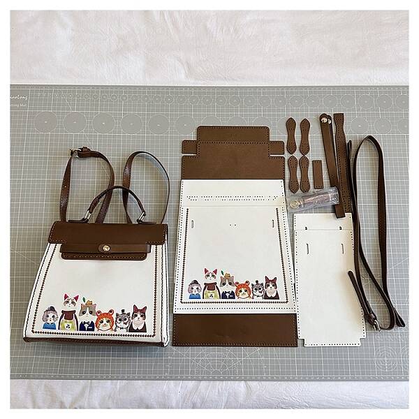DIY Cartoon Cat Crossbody Bags Set