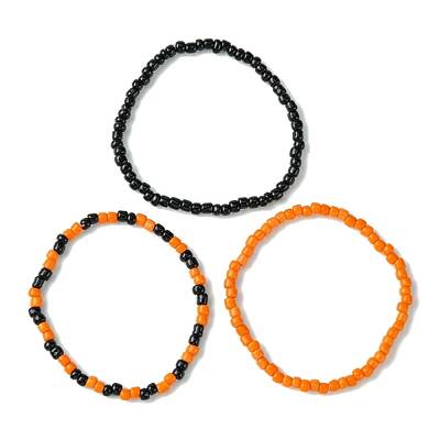 3Pcs 3 Styles Round Glass Seed Beaded Stretch Bracelet Sets