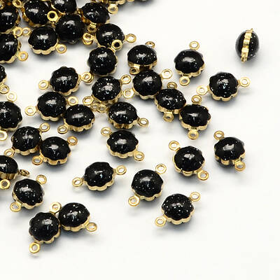 Golden Tone Brass Enamel Links connectors
