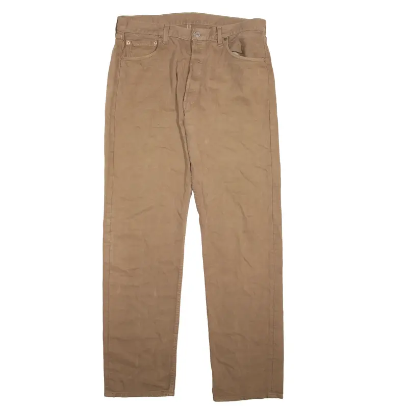 LEVI'S 501 Jeans Brown Denim Regular Straight Mens W36 L34