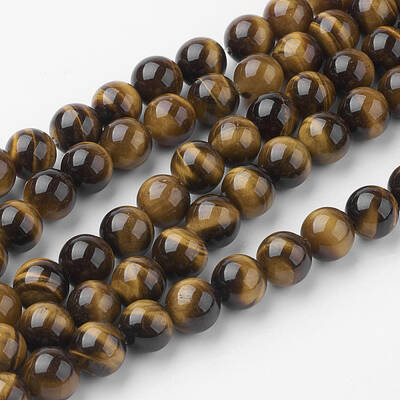 Natural Yellow Tiger Eye Bead Strands
