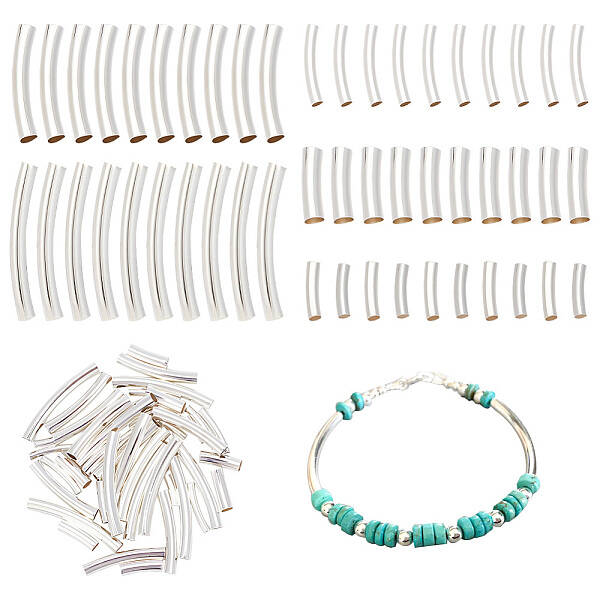 50Pcs 5 Style Brass Tube Beads Sets