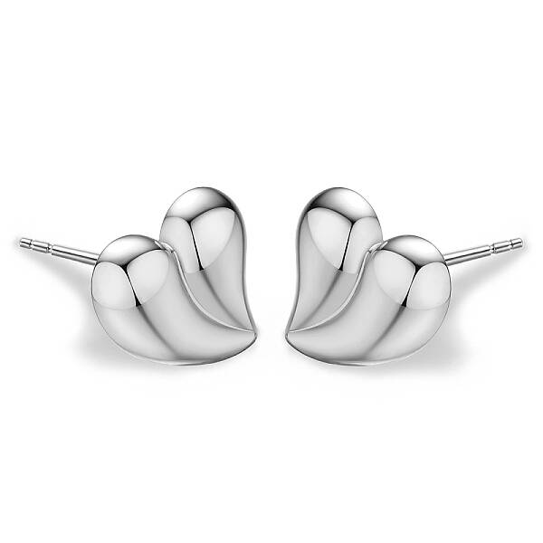 S925 Sterling Silver Heart Stud Earrings