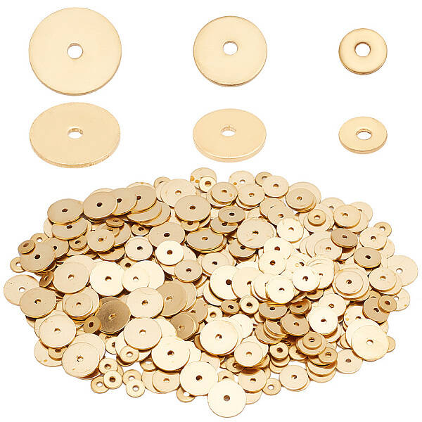 600Pcs 3 Styles Brass Spacer Beads