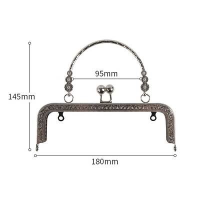 Alloy Kiss Lock Purse Frame Handle
