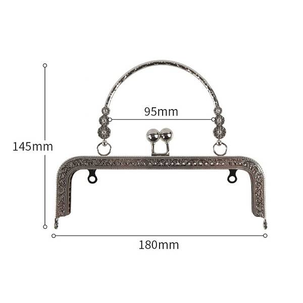 Alloy Kiss Lock Purse Frame Handle
