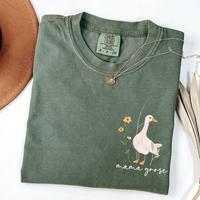 Comfort Colors Mama Goose, Silly Goose Shirt, Goose Lover Tee, Goose Bumps T-shirt, Goose Tee, Goose Floral Tee, Goose Pregna...