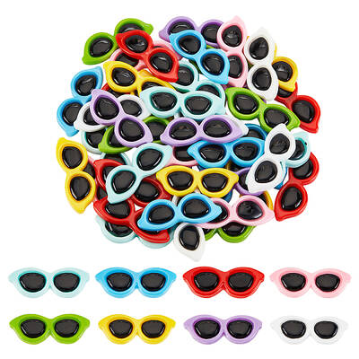 96Pcs 8 Colors Opaque Resin Cabochons