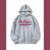 Dr Pepper Vintage Hoodie, Unisex Casual Fitted Sweatshirt with Hood and Classic Design in Gray, Cute Hoodies for Spring Tops ...