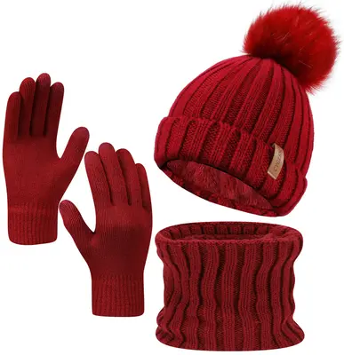 The latest fall and winter goodies for 2025,Winter Beanie Hat Scarf Gloves, Warm Fleece Knit Winter Hats Touch Screen Gloves ...