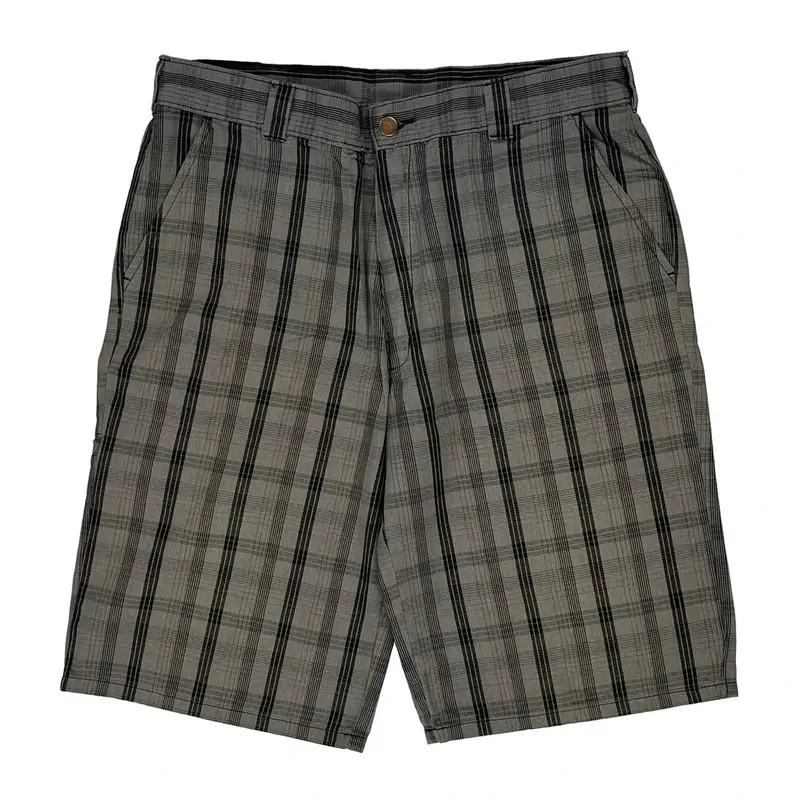 Dickies Checked Shorts - 34W 12L Grey Cotton Blend
