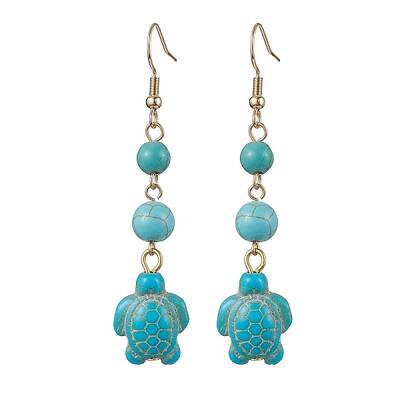 Synthetic Turquoise Dangle Earrings