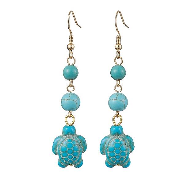 Synthetic Turquoise Dangle Earrings