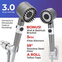 TikTokShopSummerTurnup Filtered Shower Head with Water Boost, 3 Adjustable Spray Settings & Relaxing Massage