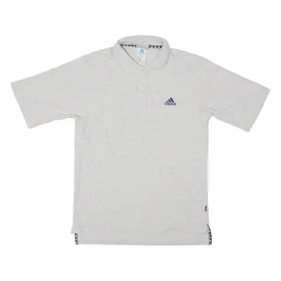 ADIDAS Mens Polo Shirt Grey M