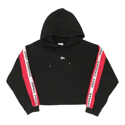 Stussy Cropped Hoodie - Small Black Cotton Blend