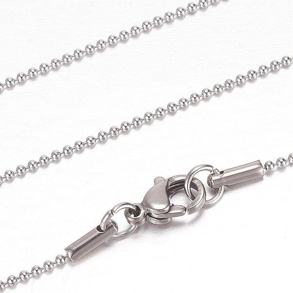 Tarnish Resistant 304 Stainless Steel Ball Chain Necklaces